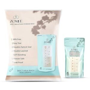 NIP Zomee 8oz Breastmilk Storage Bags, 360 Count